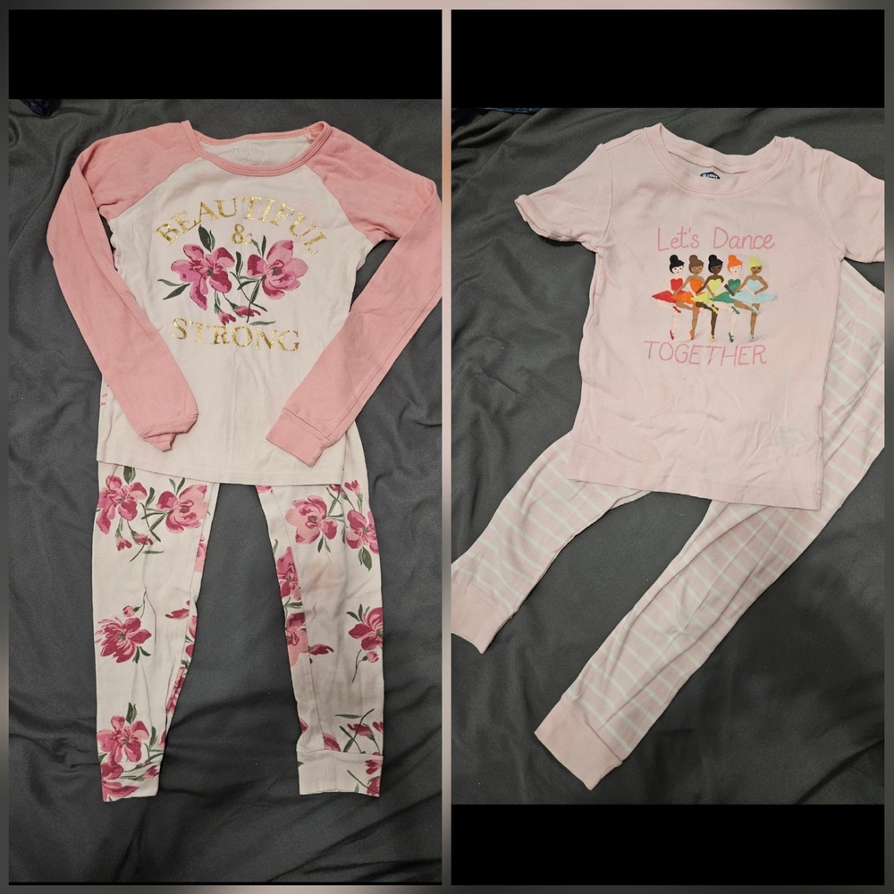 Pink Floral and Dance Kids Pajamas Set